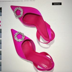 Vici Hello Lover Satin Embellished Slingback Heel Size 7